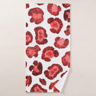 Aquarellmuster Abbildung Leoparden Haut. Fallen Badehandtuch