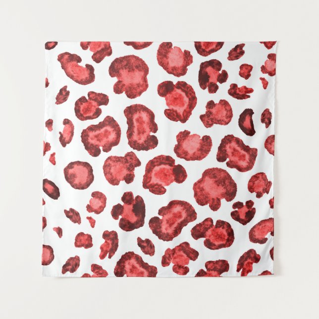 Aquarellmuster Abbildung Leoparden Haut. Fallen Wandteppich (Vorderseite)