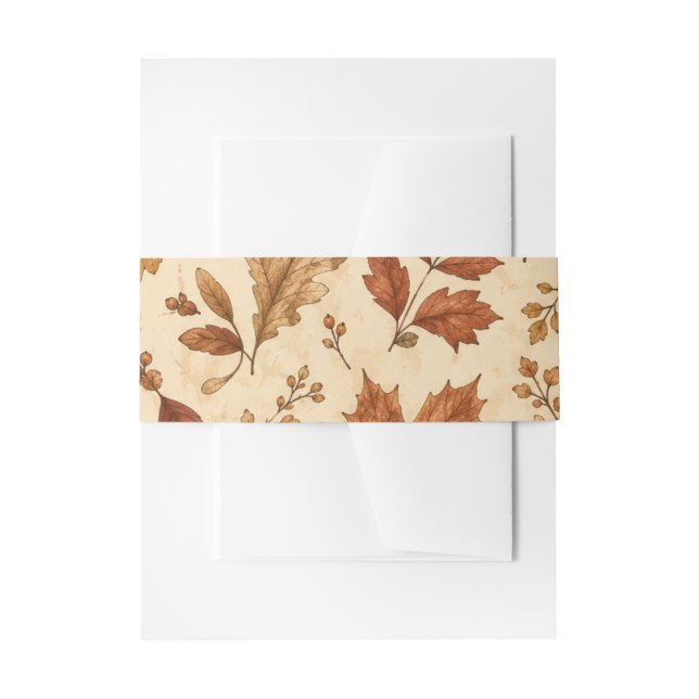 Aquarellmuster Herbstblätter  Einladungsbanderole (Vorderseite Beispiel)