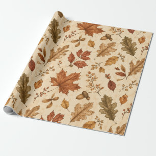 Aquarellmuster Herbstblätter Geschenkpapier