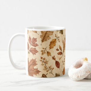 Aquarellmuster Herbstblätter  Kaffeetasse