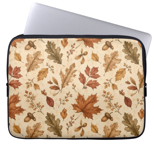 Aquarellmuster Herbstblätter  Laptopschutzhülle (Vorderseite)