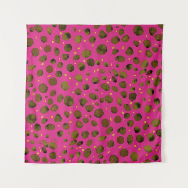 Aquarellmuster mit Abstrakter Geparkhaut. Wandteppich (Vorderseite)