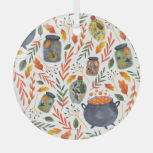 Aquarellmuster mit Herbstblättern. Ornament Aus Glas