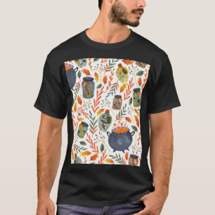 Aquarellmuster mit Herbstblättern. T-Shirt