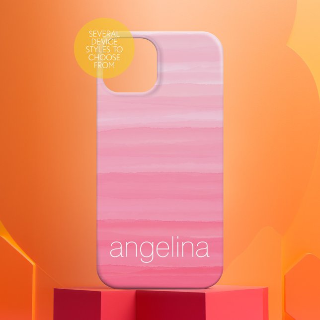 Aquarellmuster mit Individuelle Name Case-Mate iPhone Hülle (Personalized Phone Case - Many Device Styles to Choose From)