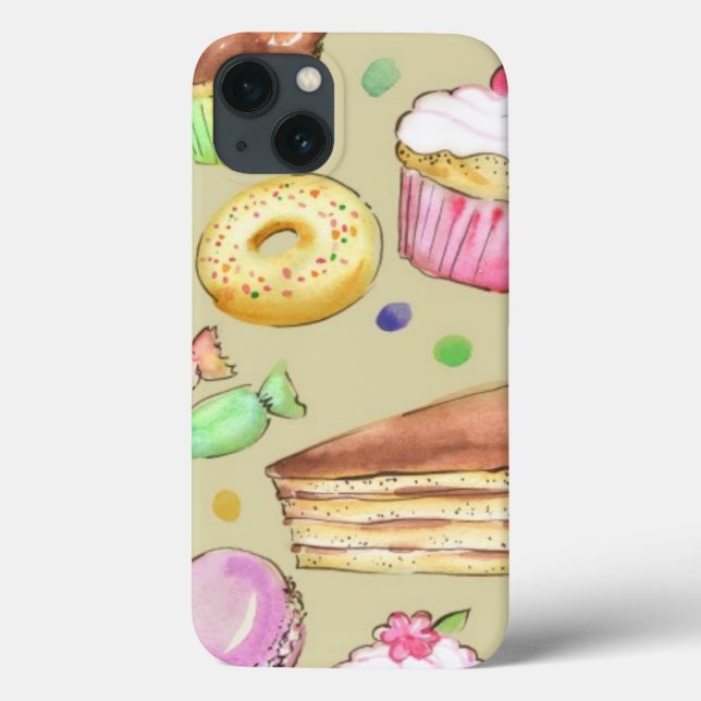 Aquarellmuster mit Süßigkeiten Case-Mate iPhone Hülle (Rückseite)