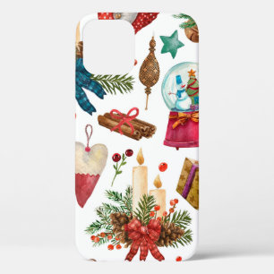 Aquarellmuster mit Weihnachtsschmuck Case-Mate iPhone Hülle