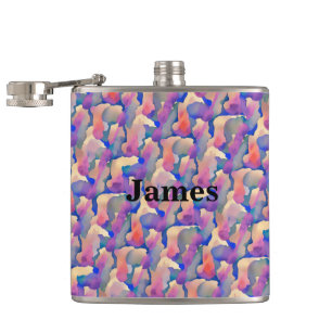 Aquarellmuster personalisierte Flasche Flachmann