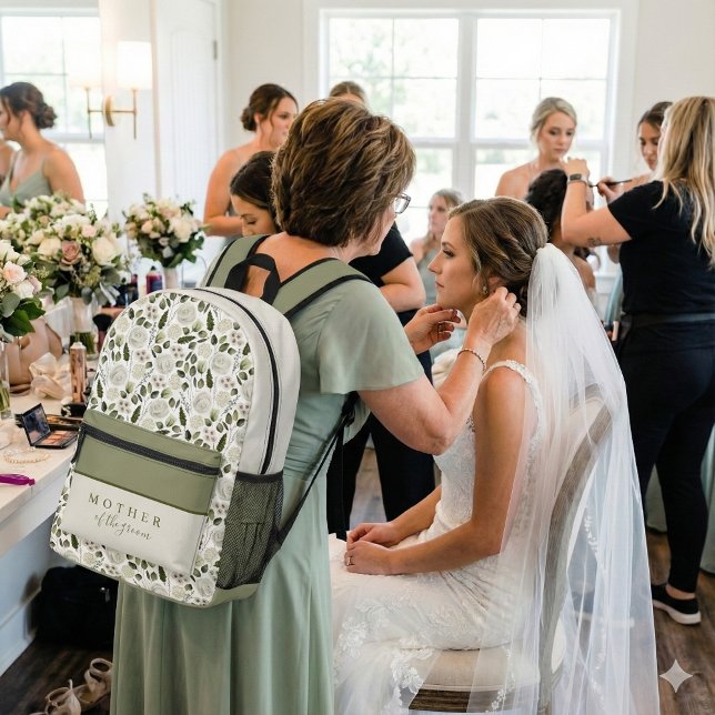 Aquarellmütterchen im Groom-Backpack Bedruckter Rucksack (This beautiful personalized backpack would make a great gift for the mother of the groom! )
