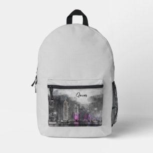 Aquarellnacht Katar Postkarte Bedruckter Rucksack