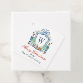 Aquarellnährungsmittel Monogram Wappen Christmas Geschenkanhänger