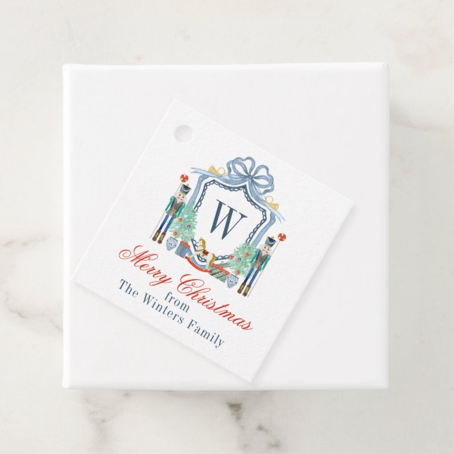 Aquarellnährungsmittel Monogram Wappen Christmas Geschenkanhänger (Beispiel)