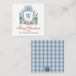 Aquarellnährungsmittel Monogram Wappen Christmas Mitteilungskarte