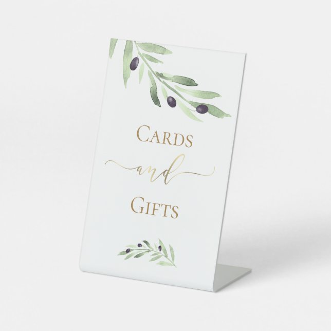 Aquarellnarbenkarten und -geschenkzeichen sockelschild (Vorderseite)