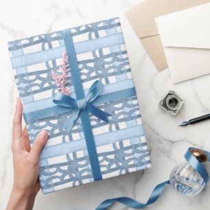 Aquarellnavy und Blue Kariert Geschenkpapier