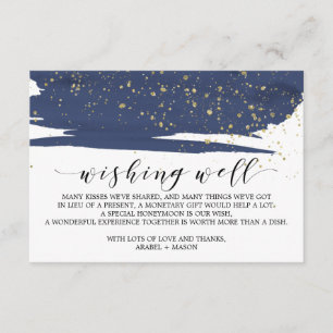 Aquarellnavy und Gold Wedding wollen gut Begleitkarte