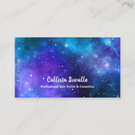 Aquarellnebel Blaue und Lila Galaxie-Vorlage Visitenkarte