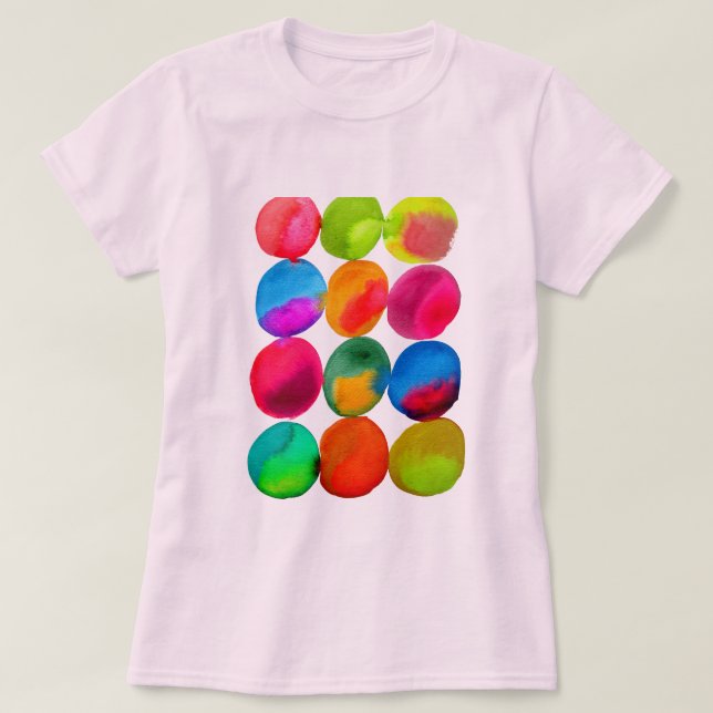 Aquarellnuancen-Spots Pop Art T-Shirt (Design vorne)