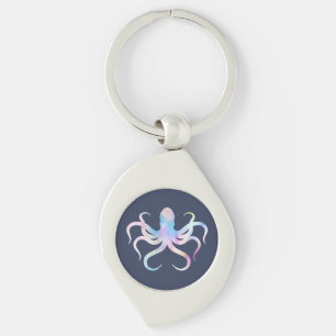 Aquarelloktopus Schlüsselanhänger