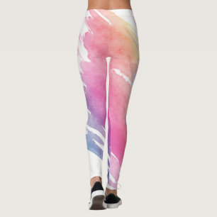 Aquarellöl Farbe Farbe Regenbogen Farbe Leinwand P Leggings
