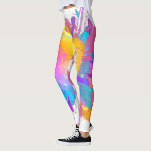 Aquarellöl Farbe Farbe Regenbogen Farbe Leinwand P Leggings