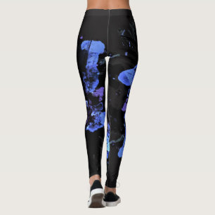 Aquarellöl Paint Deep Sea Blue Leinwand Brush Leggings