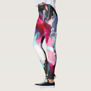 Aquarellöl Paint Deep Sea Blue Leinwand Brush Leggings
