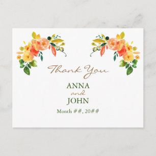 Aquarellorange Vielen Dank Postkarte