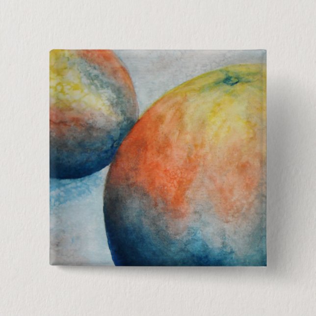 Aquarellorangen Button (Vorderseite)