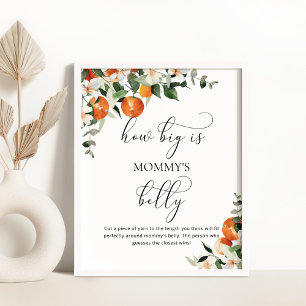 Aquarellorangen, wie groß das Bauchspiel der Mama  Poster