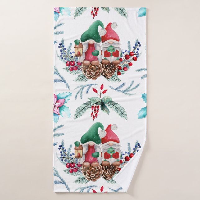 Aquarellpaare Gnoma Badetuch Set (Badehandtuch)