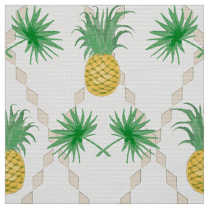 Aquarellpalme Blätter tropische exotische Ananas Stoff