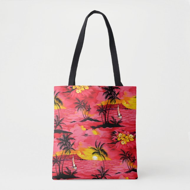 Aquarellpalme Silhouette und Strandmuster (Vorderseite)