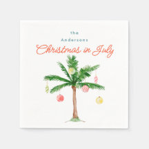 Aquarellpalme Tree Xmas im Juli GRILLEN Sommer Par