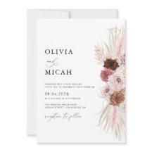 Aquarellpampas Hochzeit staubiger Rose