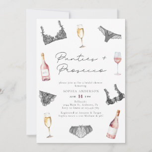 Aquarellpaneele & Prosecco Brautparty Einladung