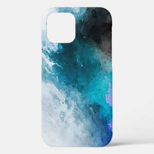 Aquarellpapierhintergrund. Abstrakte gemalte Illu iPhone 12 Hülle