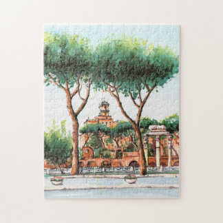 Aquarellpark - Illustration Puzzle