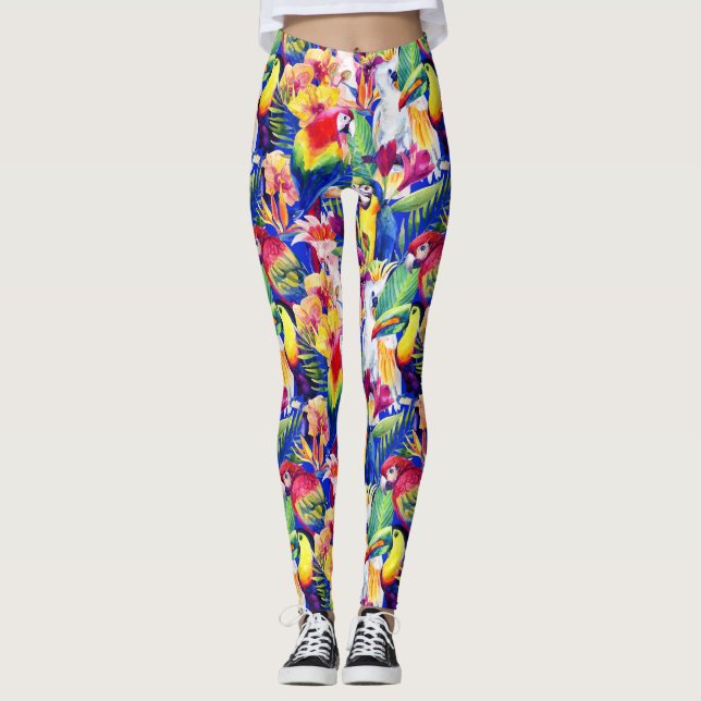 Aquarellparrosen 2 leggings (Vorderseite)