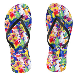 Aquarellparrosen Flip Flops