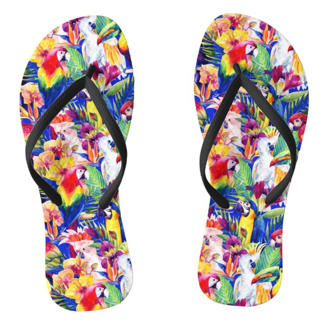Aquarellparrosen Flip Flops (Fußbett)