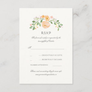 Aquarellpastellfarben-Blume zum Hochzeitssehen der RSVP Karte