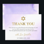 Aquarellpastellfarben Lila Gold Bat Mitzvah Dankeskarte<br><div class="desc">Aquarellpastellfarben Lila Gold Bat Mitzvah Danke Karte</div>