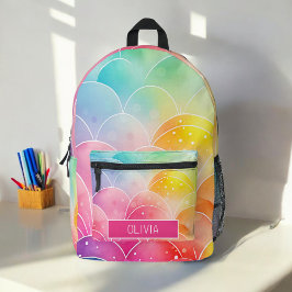 Aquarellpastellfarben Niedliches Monogramm Bedruckter Rucksack
