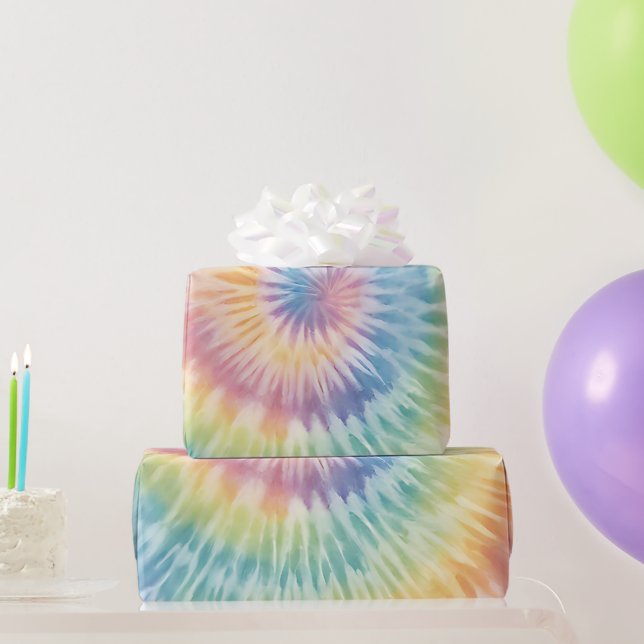 Aquarellpastellfarben Rainbow Gefärbte Krawatte Geschenkpapier (Partygeschenke)