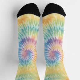Aquarellpastellfarben Rainbow Gefärbte Krawatte Socken