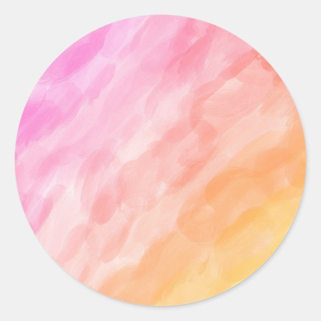 Aquarellpastellfarben Runder Aufkleber (Vorderseite)