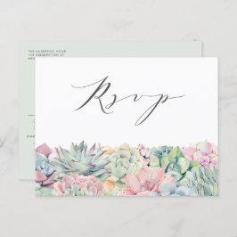 Aquarellpastellfarben Succulents Garland Wedding R Postkarte