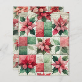 Aquarellpatchwork Poinsettia Scrapbook Paper